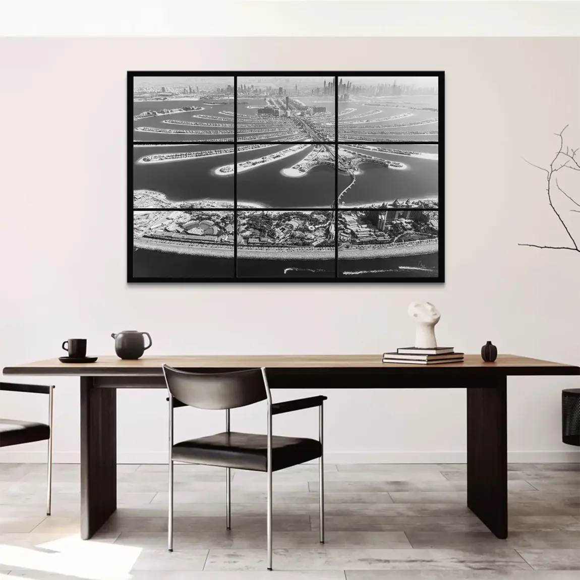 Palm View Dubai Noir Leinwand Bild