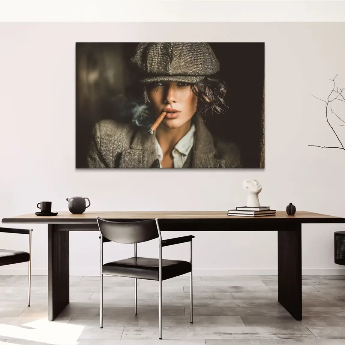 Zigarre und Charme Leinwand Bild