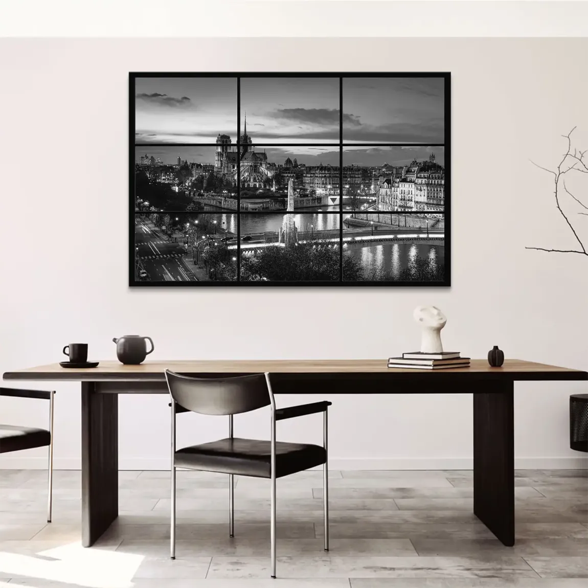 Paris Lights Noir Leinwand Bild