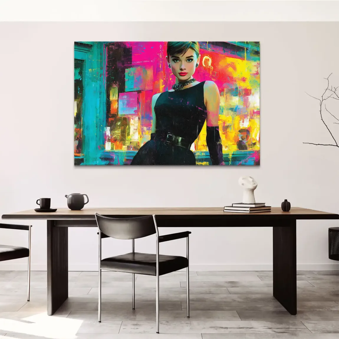 Audrey Hepburn Midnight Elegance Leinwand Bild