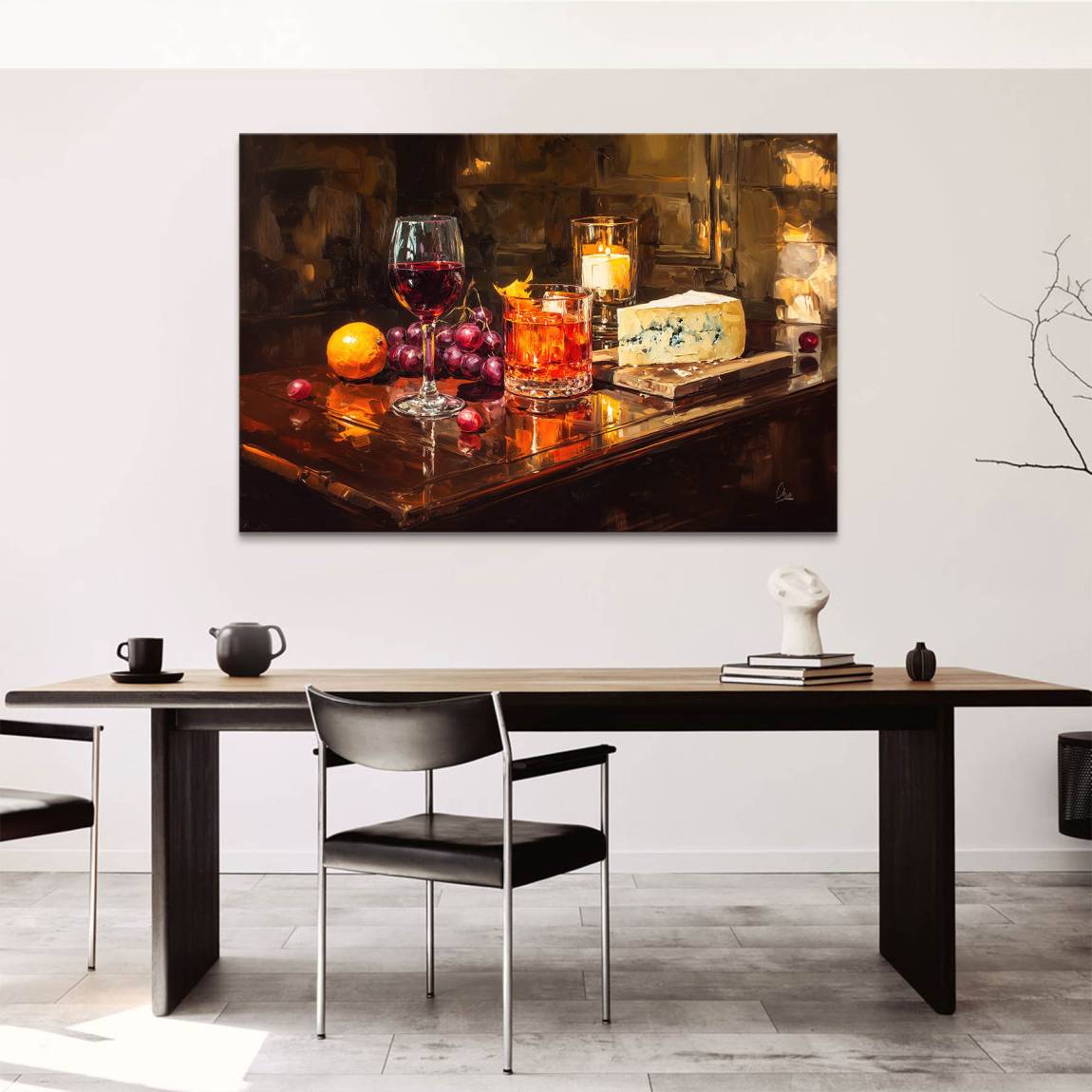 Wein im Licht Leinwand Bild