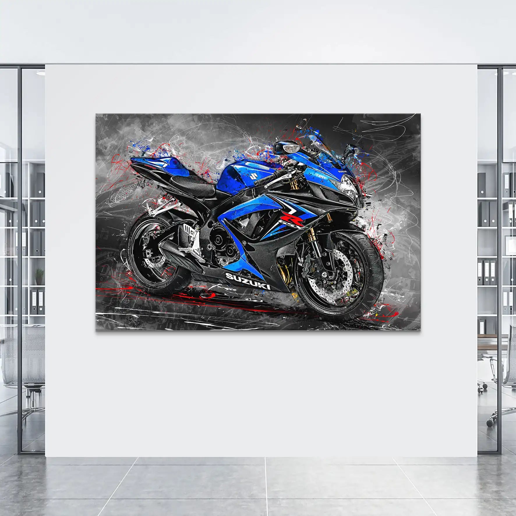 Suzuki GSXR 600 Abstrakt Leinwand Bild INGALERIE