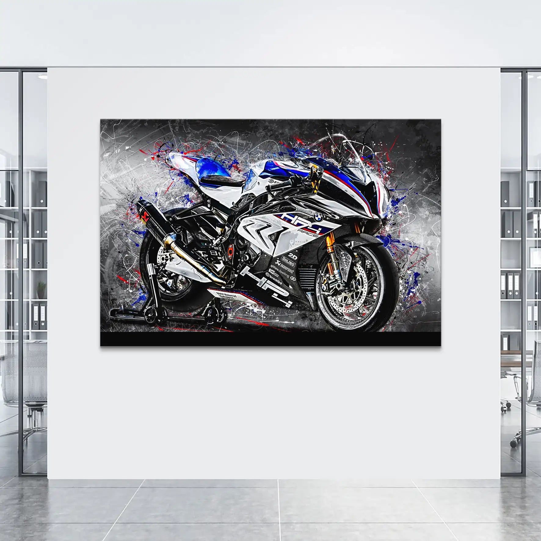 BMW HP4 Race Abstrakt Leinwand Bild INGALERIE