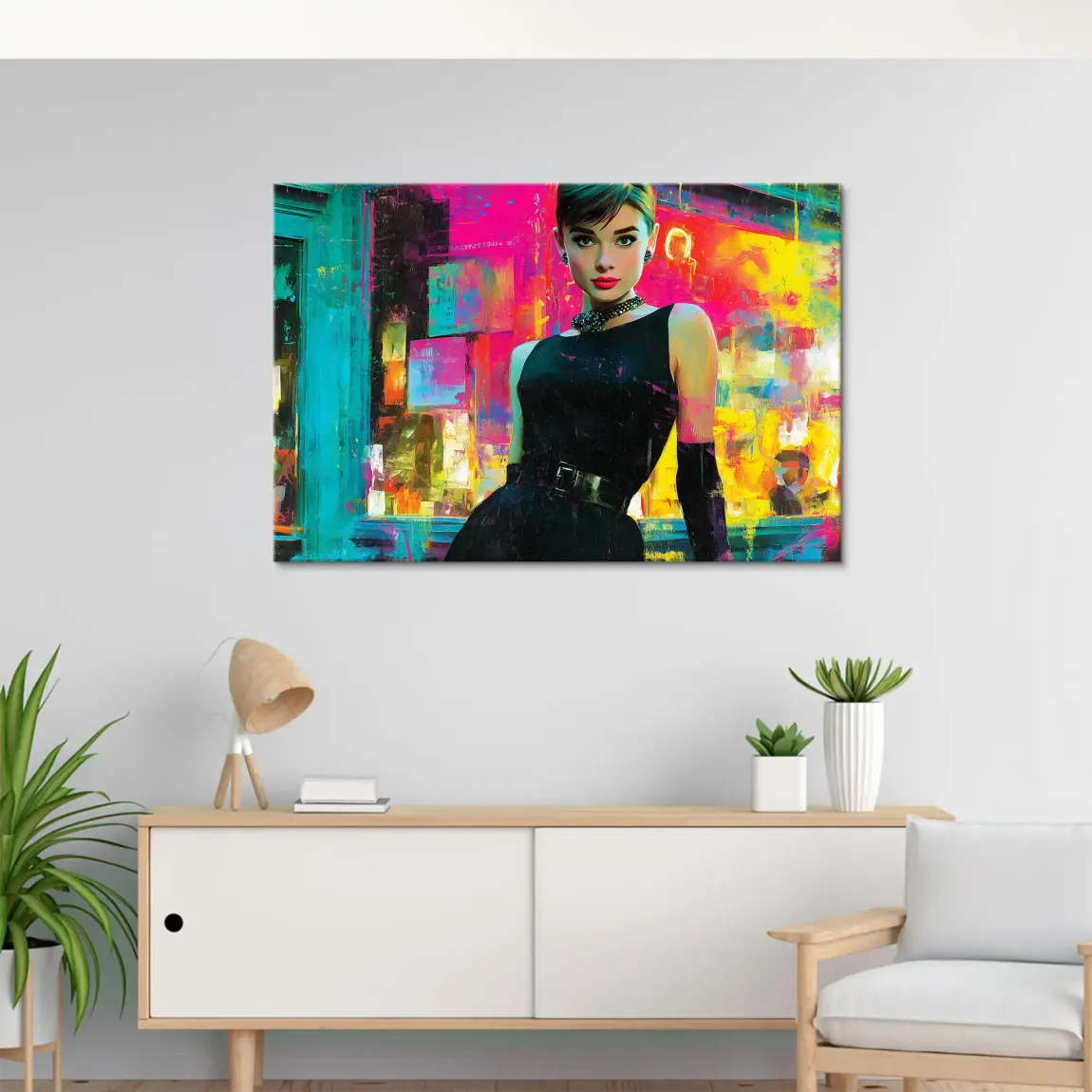 Audrey Hepburn Midnight Elegance Leinwand Bild