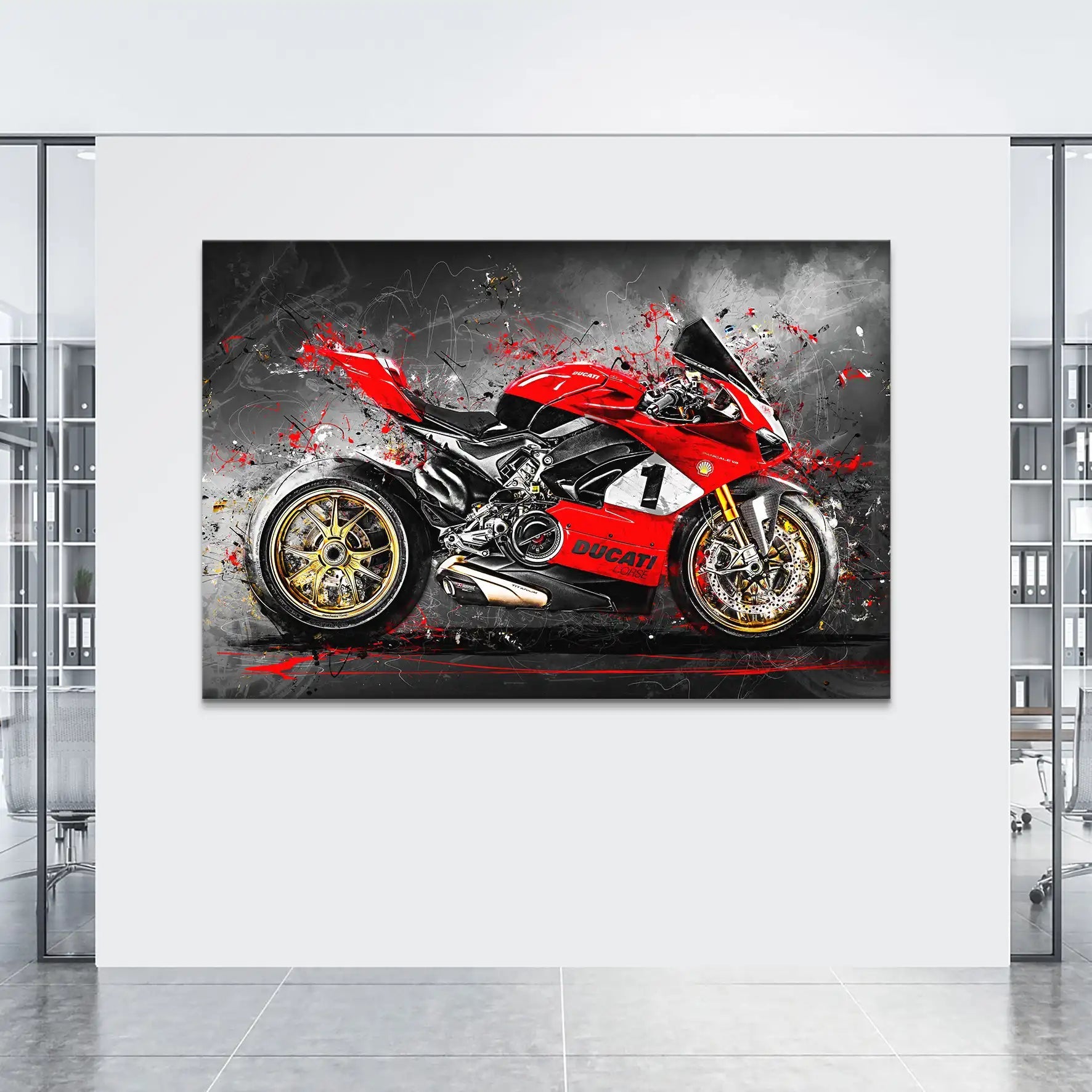 Ducati 916 V4 Abstrakt Leinwand Bild INGALERIE