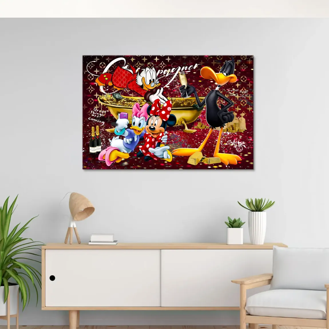 Luxury Duck Party Leinwand Bild