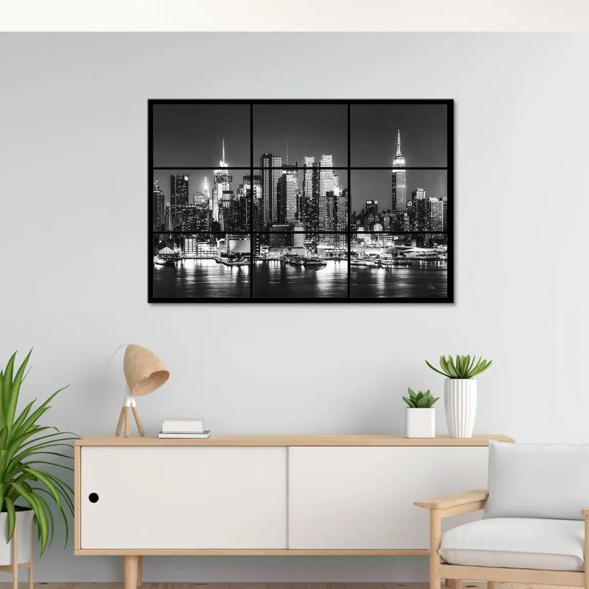 New York Black Skyline Leinwand Bild