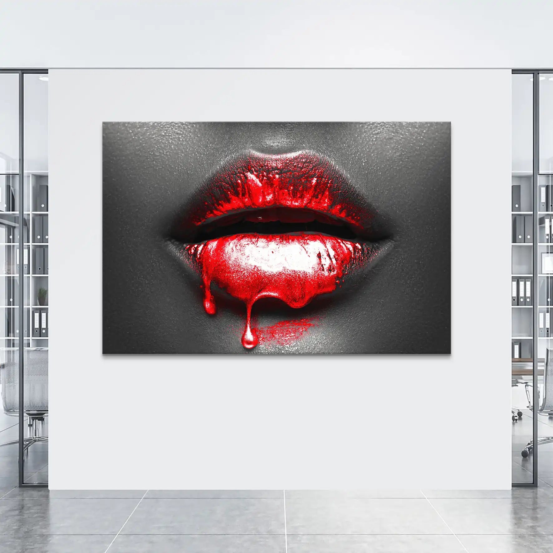 Rote Lippen Leinwand Bild INGALERIE