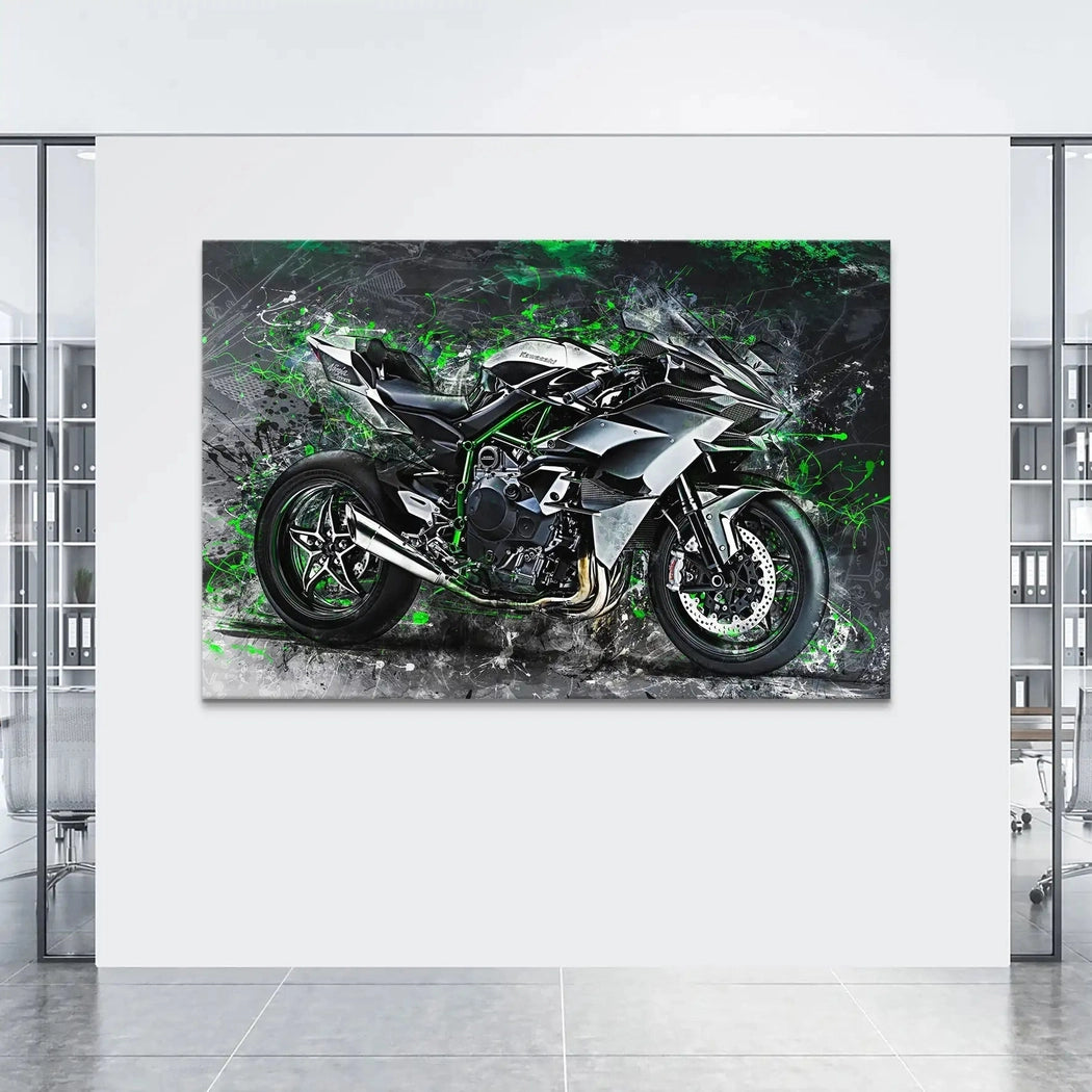 Kawasaki H2 Abstrakt Leinwand Bild INGALERIE