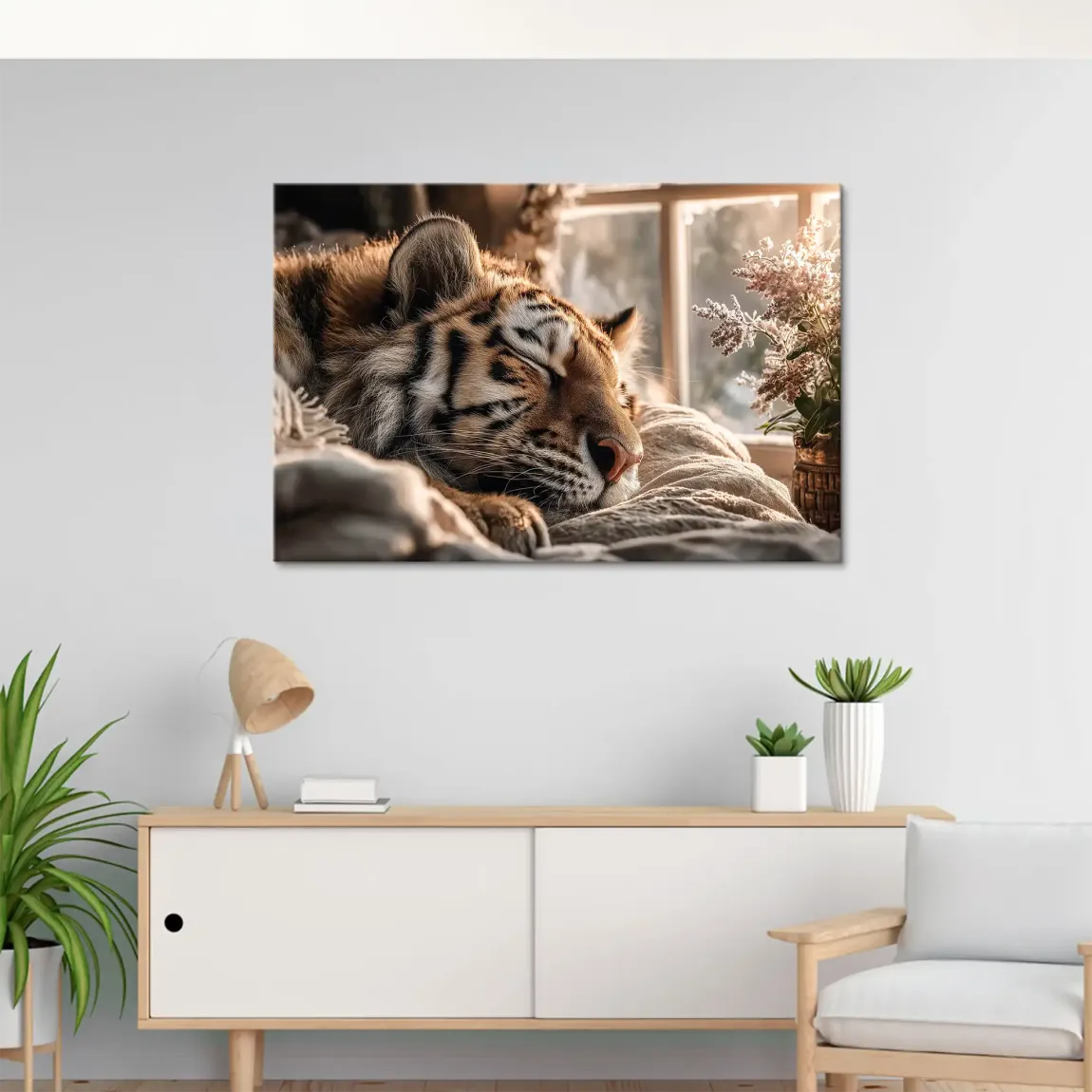 Schlafender Tiger Leinwand Bild