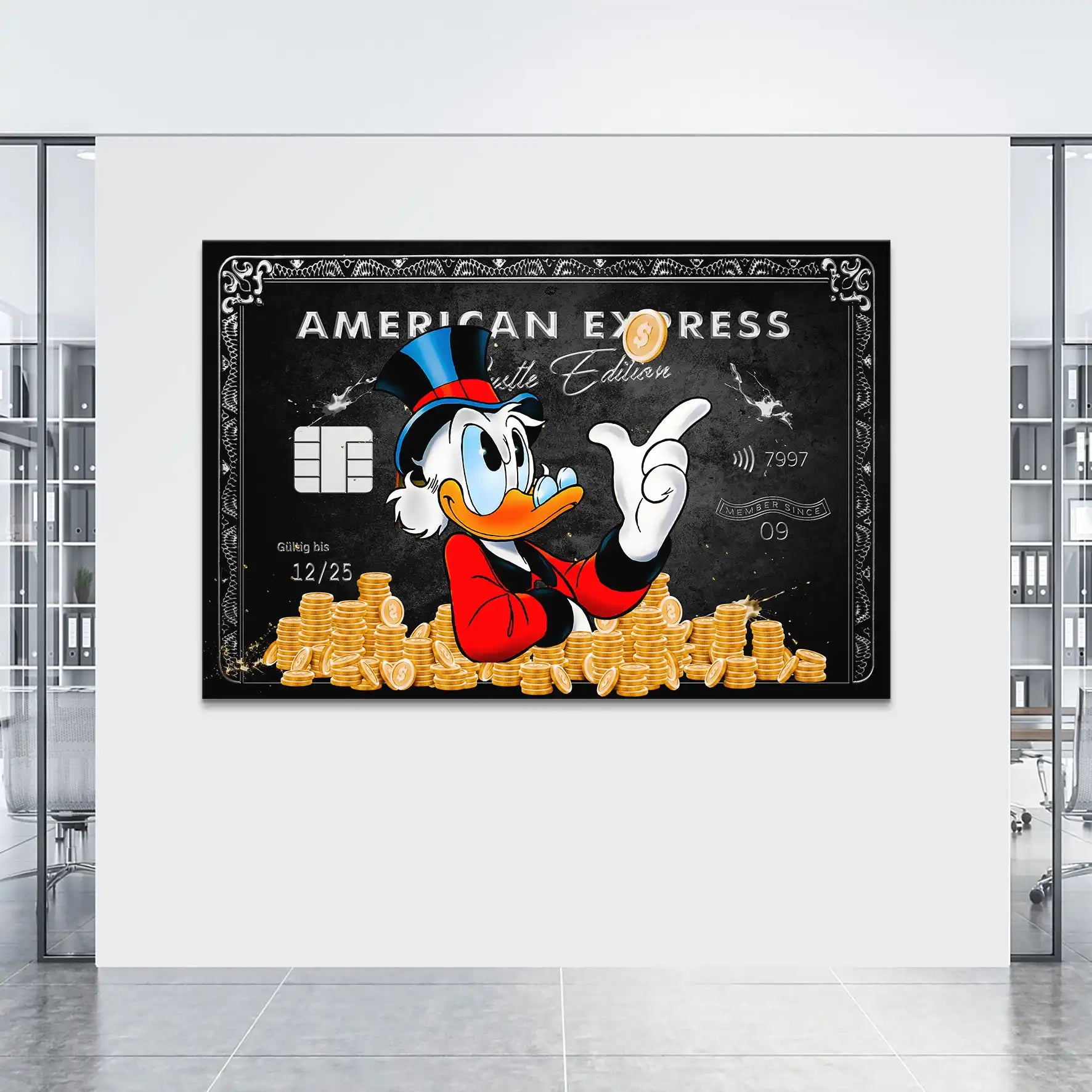 Dagobert Amex Hustle Silver Edition Leinwand Bild INGALERIE