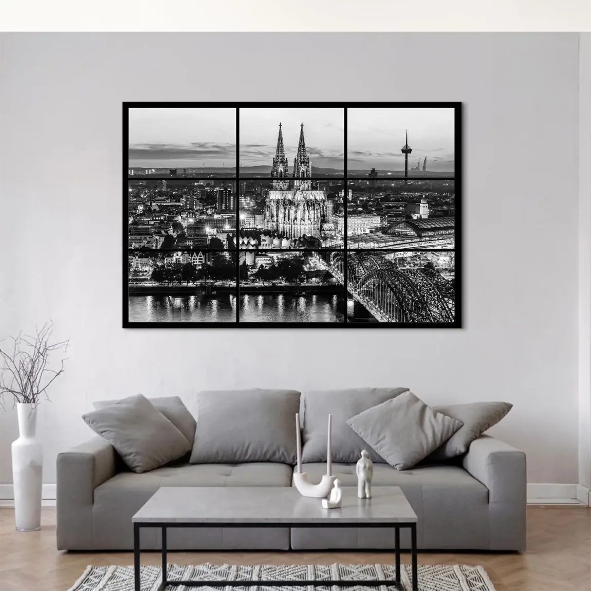 Köln Noir View Leinwand Bild