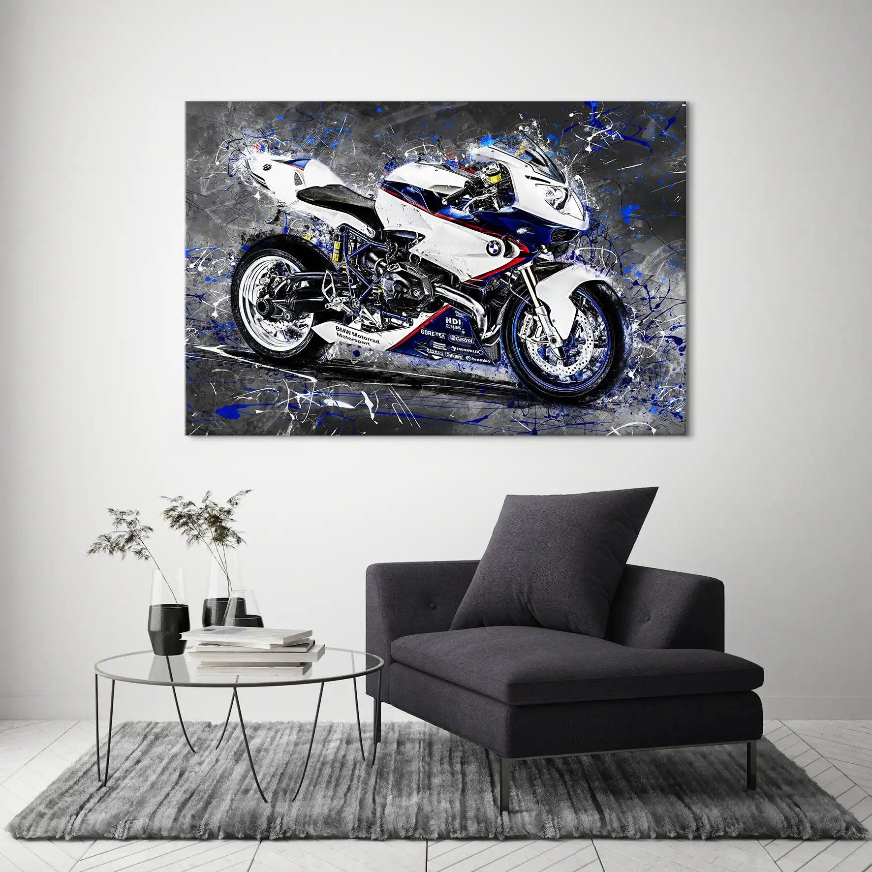 BMW HP2 Abstrakt Style Leinwand Bild INGALERIE