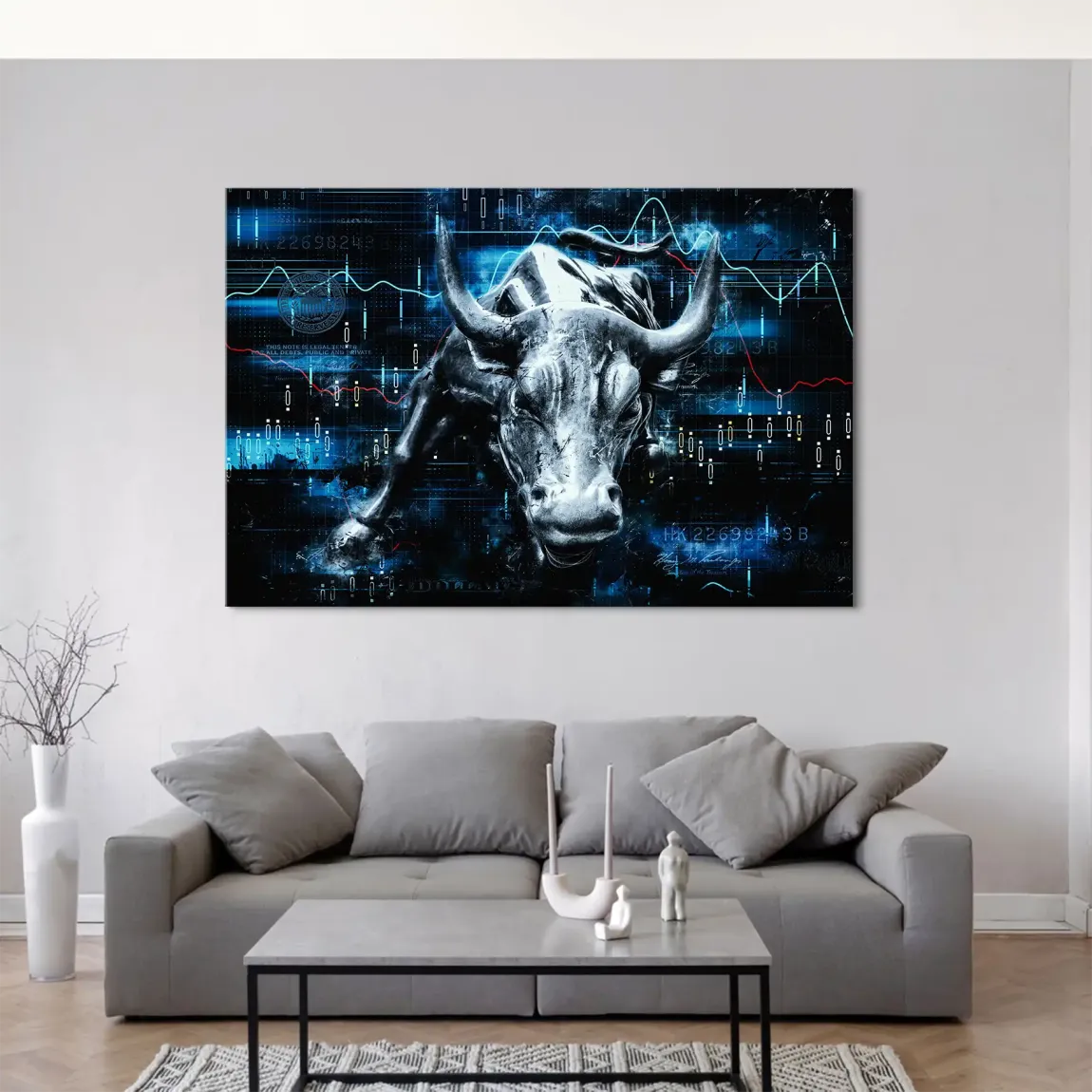 Börsenbulle Royal Leinwand Bild