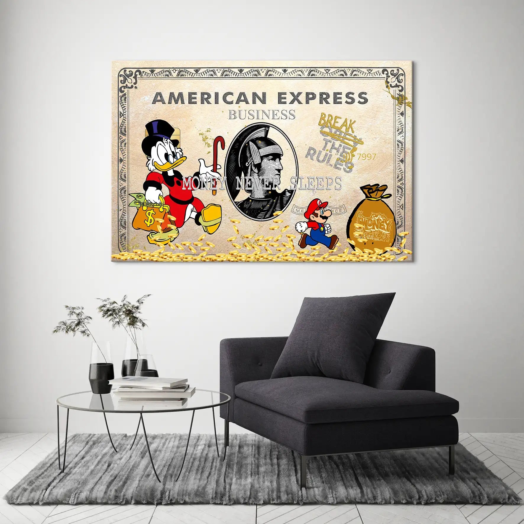 Dagobert Retro Amex Leinwand Bild INGALERIE