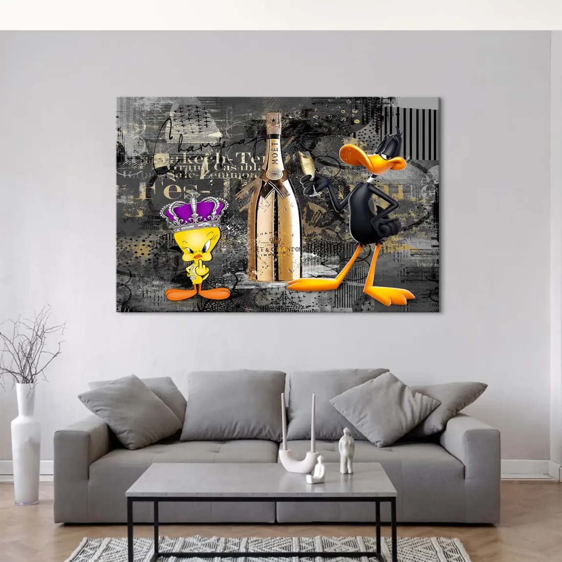 Tweety Duffy Champagner Leinwand Bild