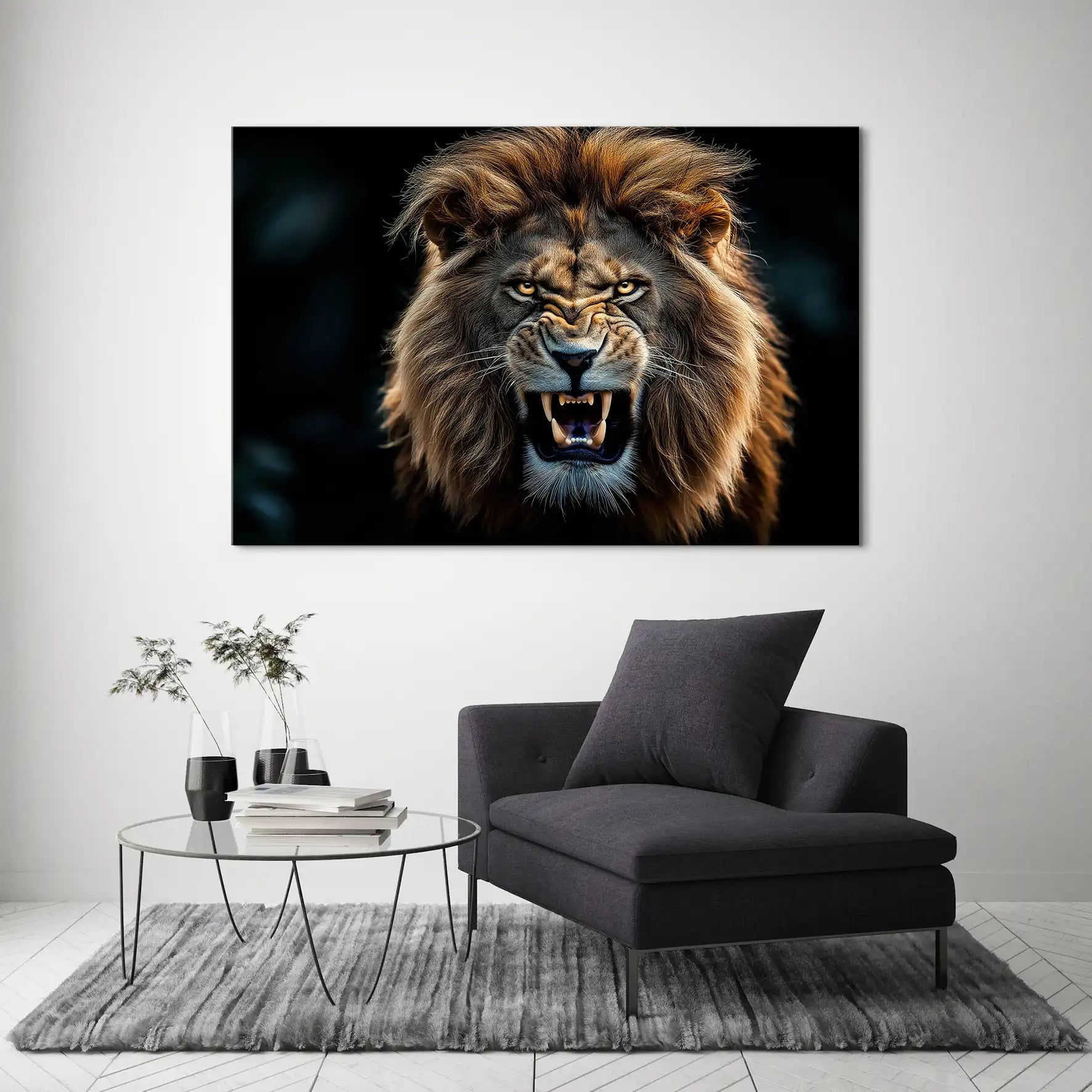 Angry Lion Leinwand Bild INGALERIE