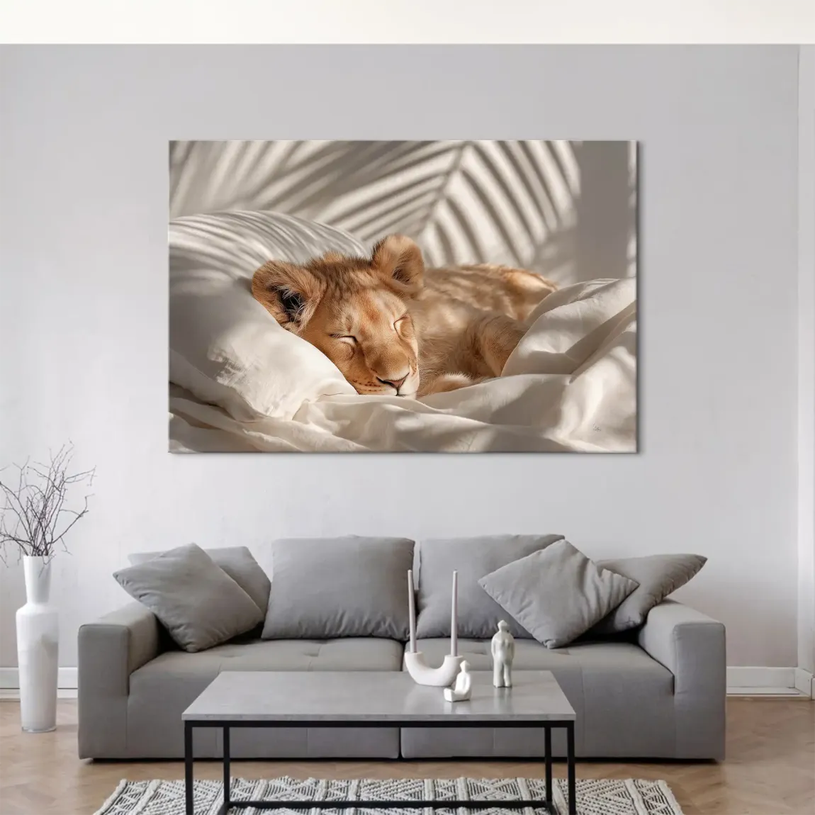 Schlafender Löwe Leinwand Bild