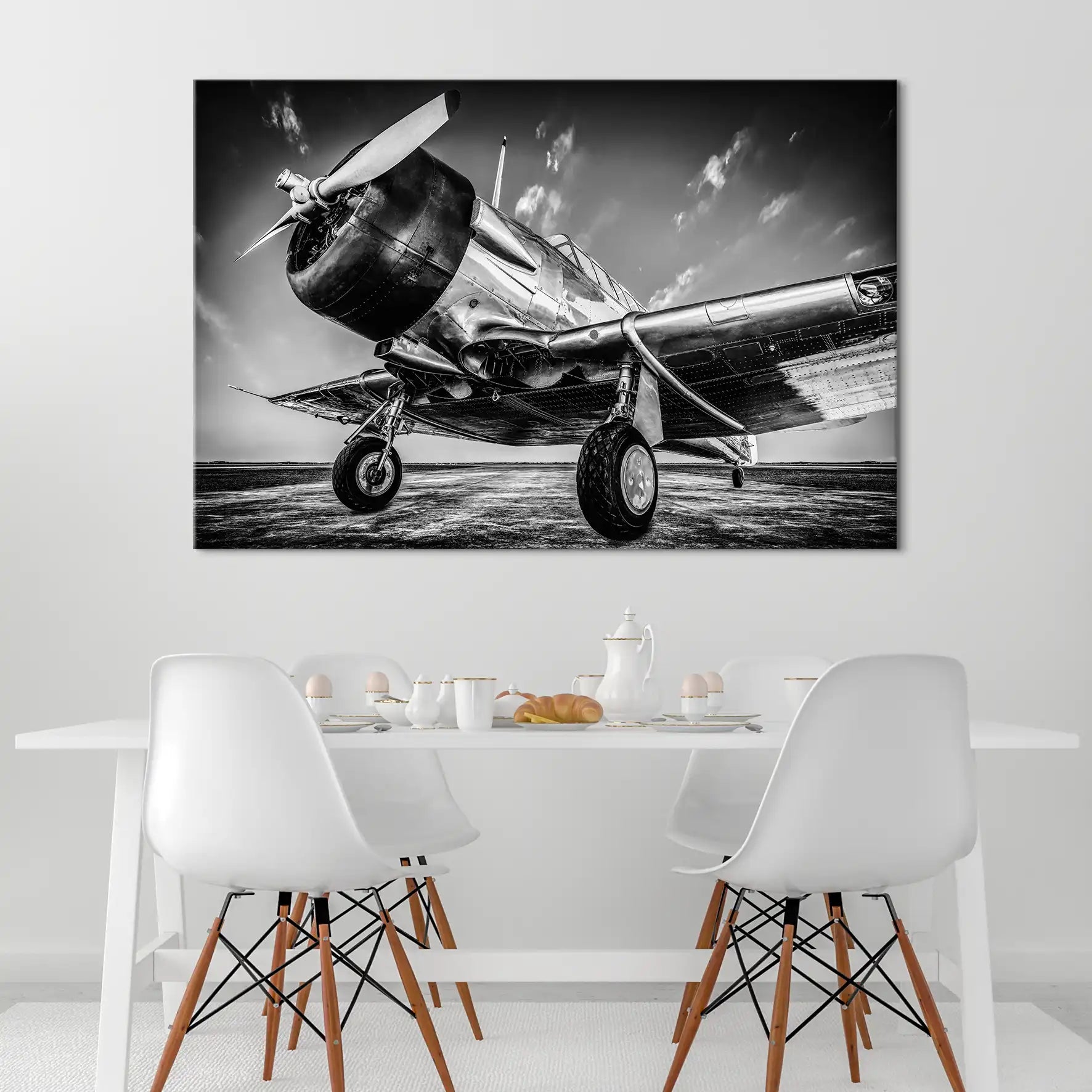 Vintage Proppeller Flugzeug Leinwand Bild INGALERIE