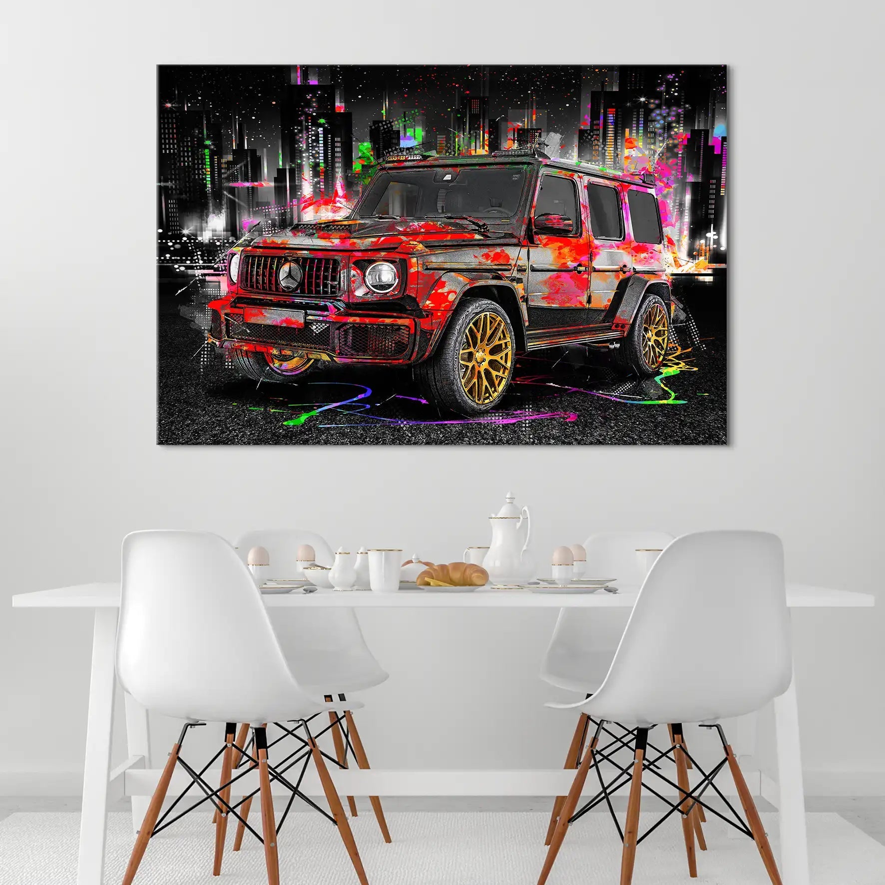 Mercedes G63 Abstrakt Color Leinwand Bild INGALERIE