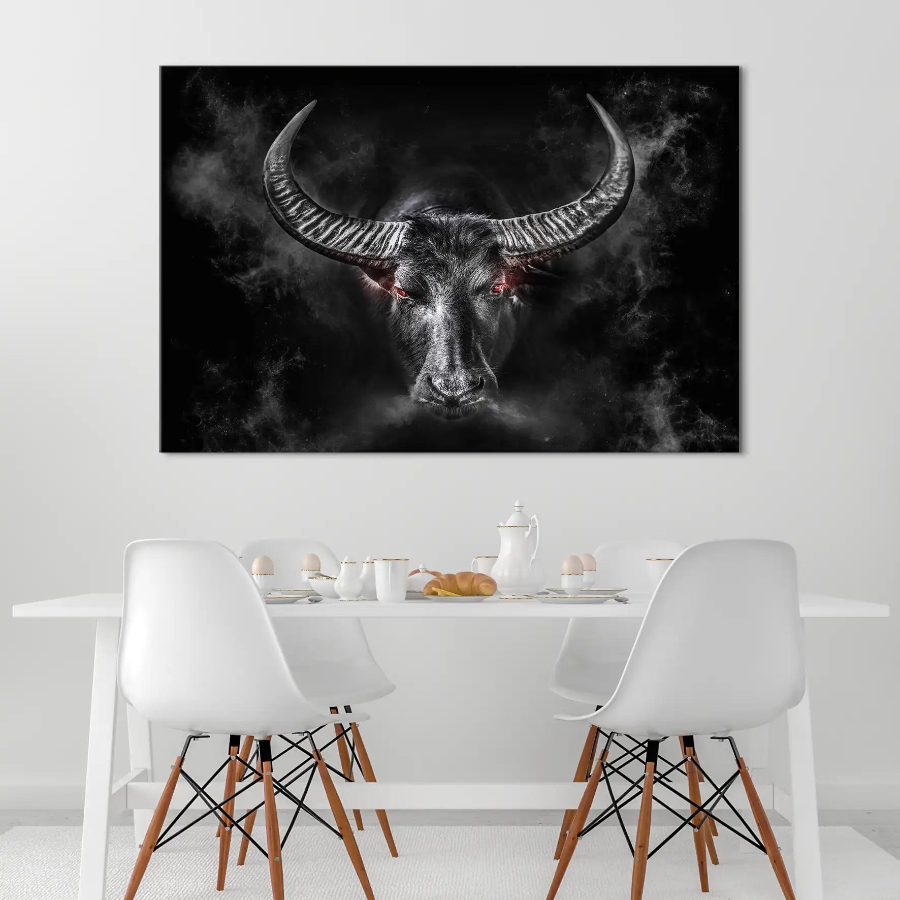 Stier Black Style Leinwand Bild INGALERIE