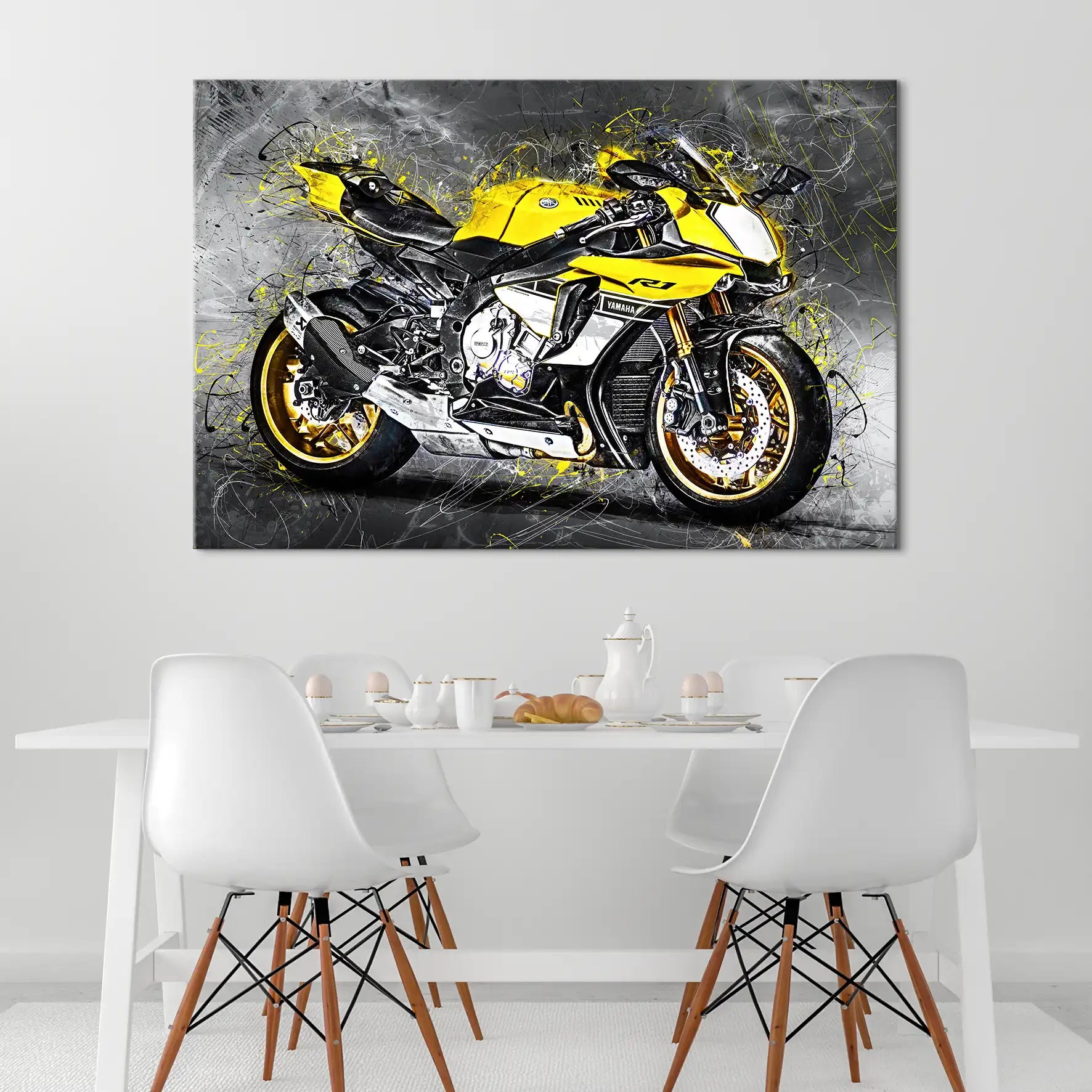 Yamaha R1 Abstrakt Leinwand Bild INGALERIE