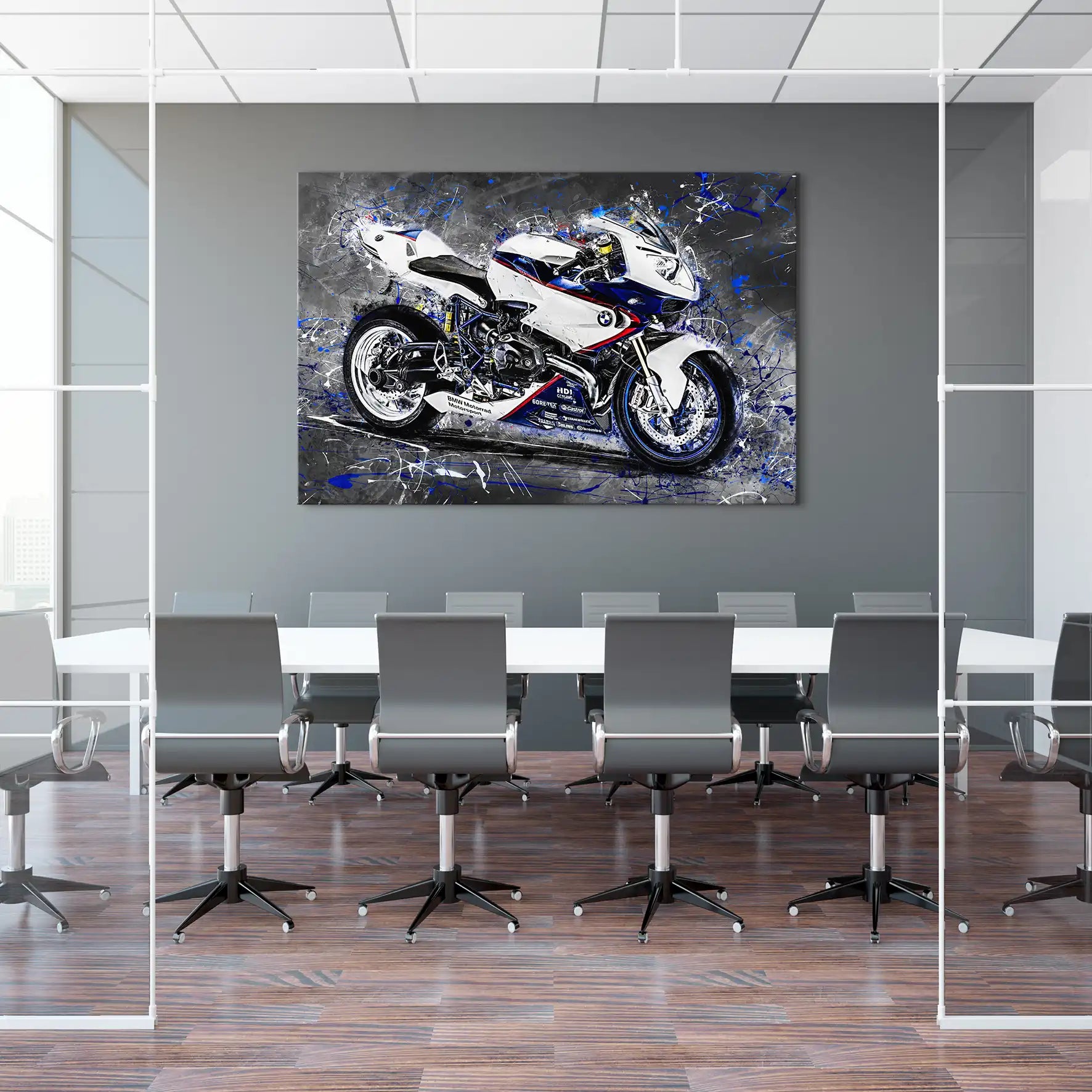 BMW HP2 Abstrakt Style Leinwand Bild INGALERIE