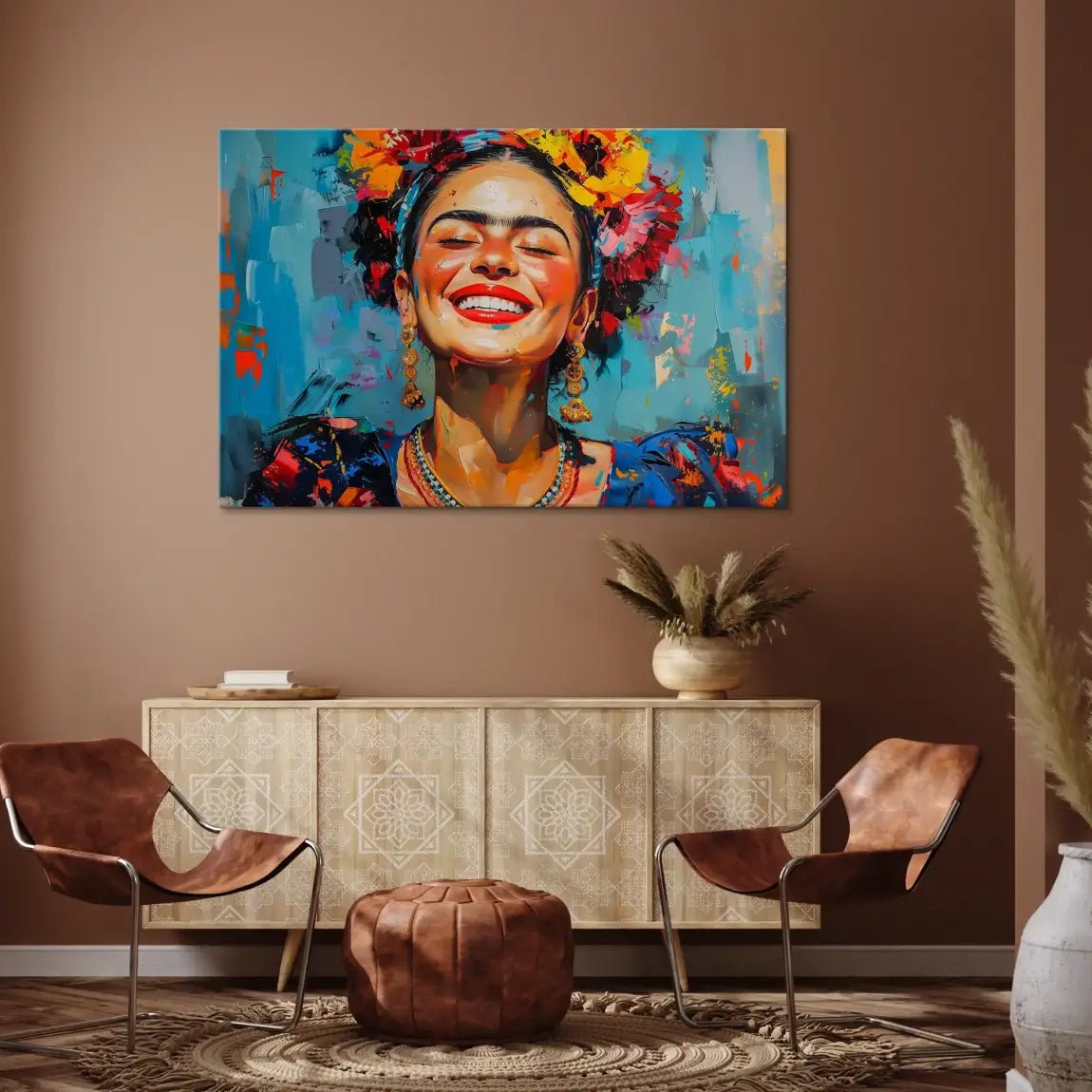 Lachende Frida Kahlo Nr.2 Leinwand Bild INGALERIE