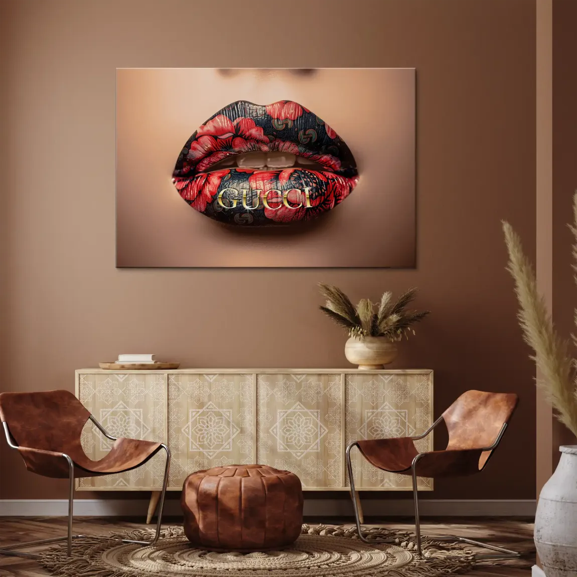 Gucci Lips Leinwand Bild INGALERIE