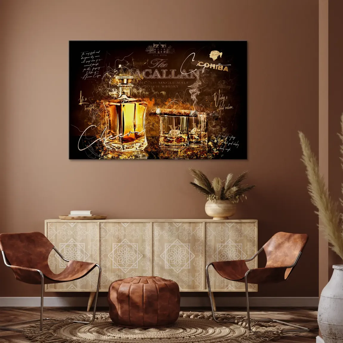 Whisky Lounge Art Leinwand Bild INGALERIE