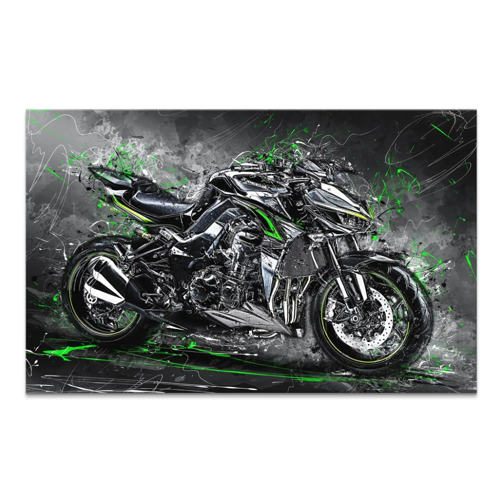 Kawasaki Z1000 Abstrakt Leinwand Bild INGALERIE