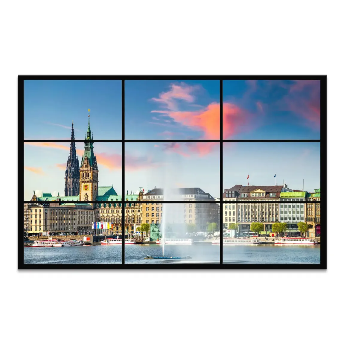 Sunset View Hamburg Leinwand Bild