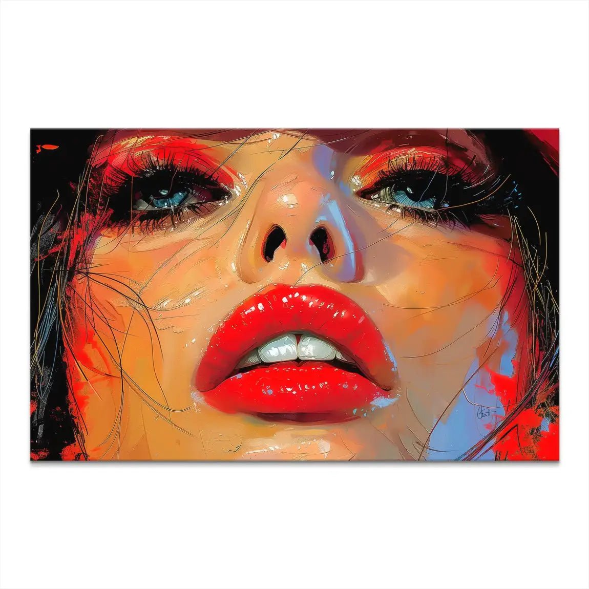 Red Lips Abstrakt Leinwand Bild INGALERIE