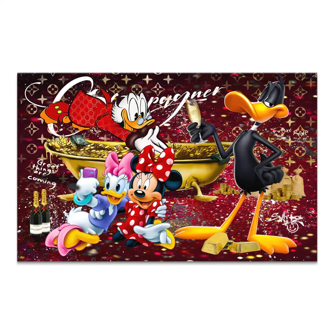 Luxury Duck Party Leinwand Bild