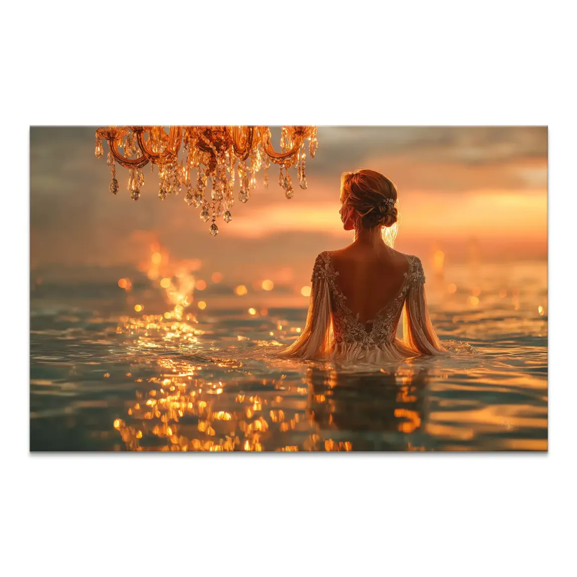 Golden Lights Leinwand Bild