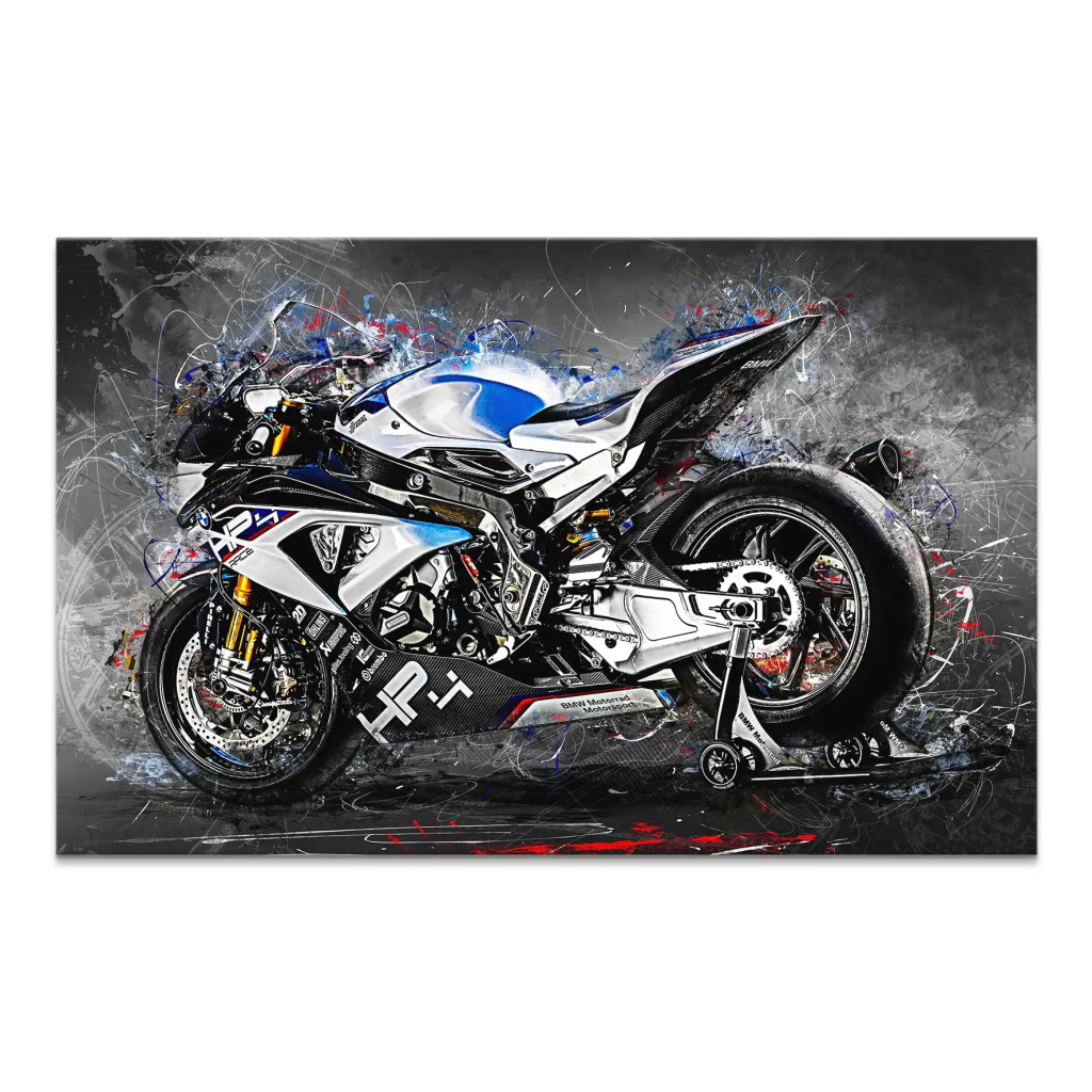 BMW HP4 Race Abstrakt Kunst Leinwand Bild INGALERIE