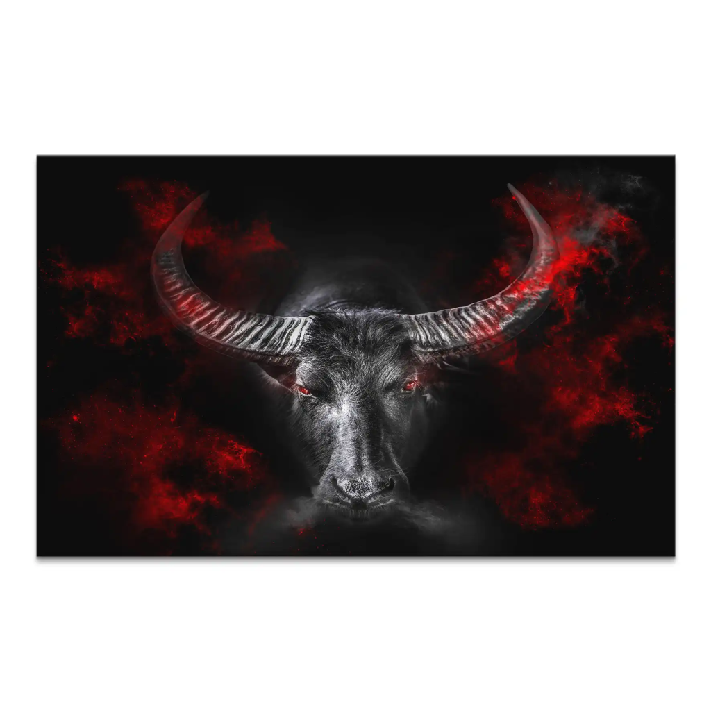 Stier Devil Style Leinwand Bild INGALERIE