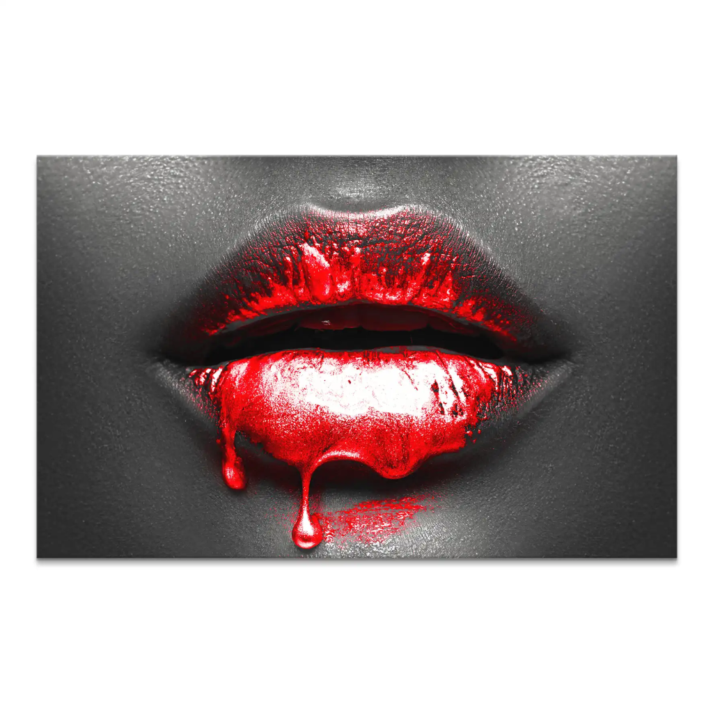 Rote Lippen Leinwand Bild INGALERIE