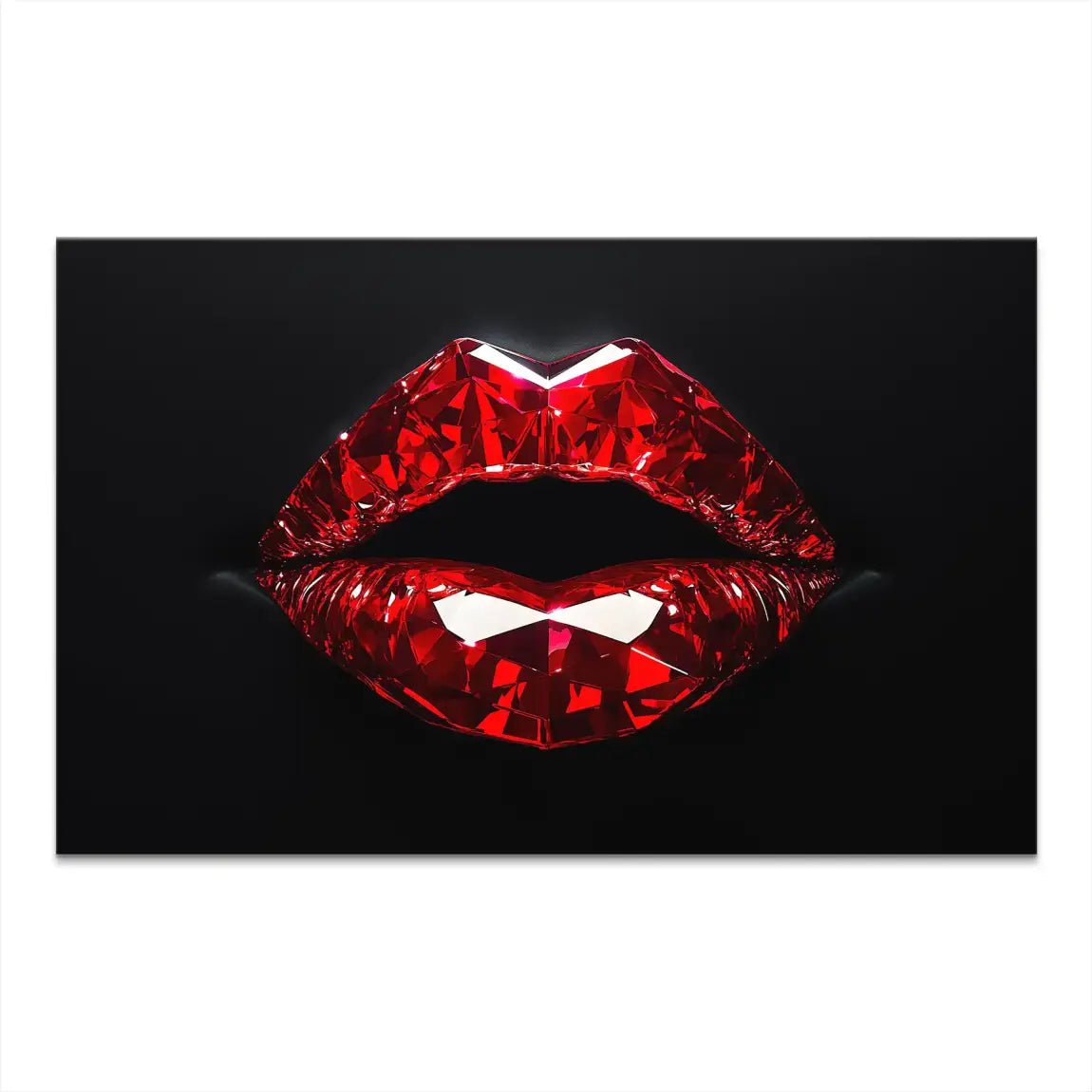 Red Glas Lips Leinwand Bild INGALERIE