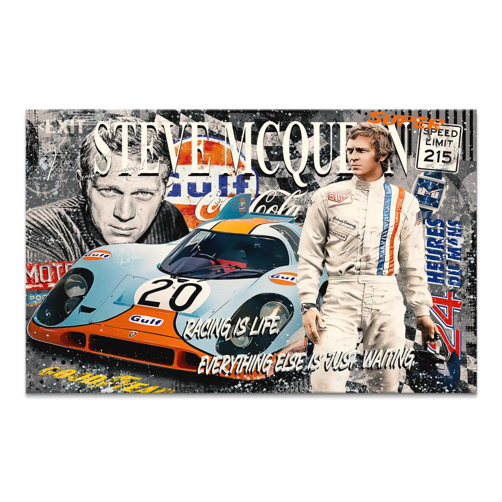 Steve Gulf Racing Leinwand Bild INGALERIE