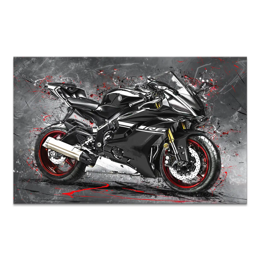 Yamaha R6 Abstrakt Black Leinwand Bild INGALERIE