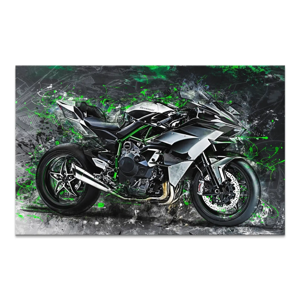 Kawasaki H2 Abstrakt Leinwand Bild INGALERIE