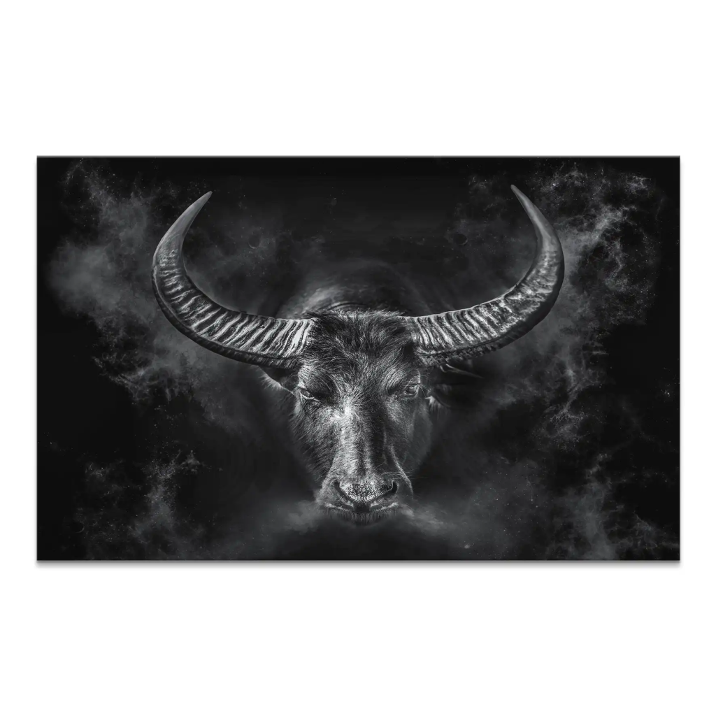 Stier Dark Style Leinwand Bild INGALERIE