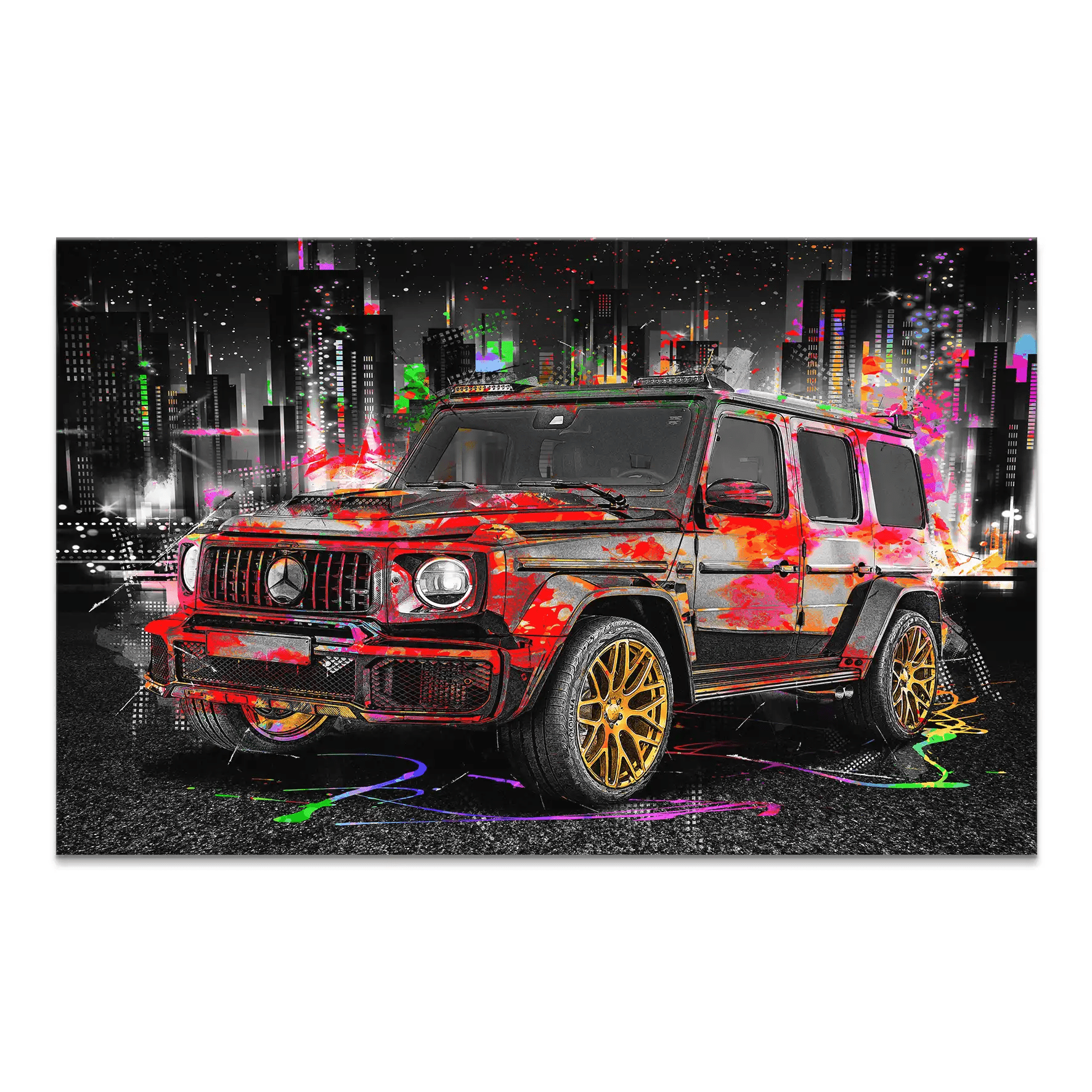 Mercedes G63 Abstrakt Color Leinwand Bild INGALERIE