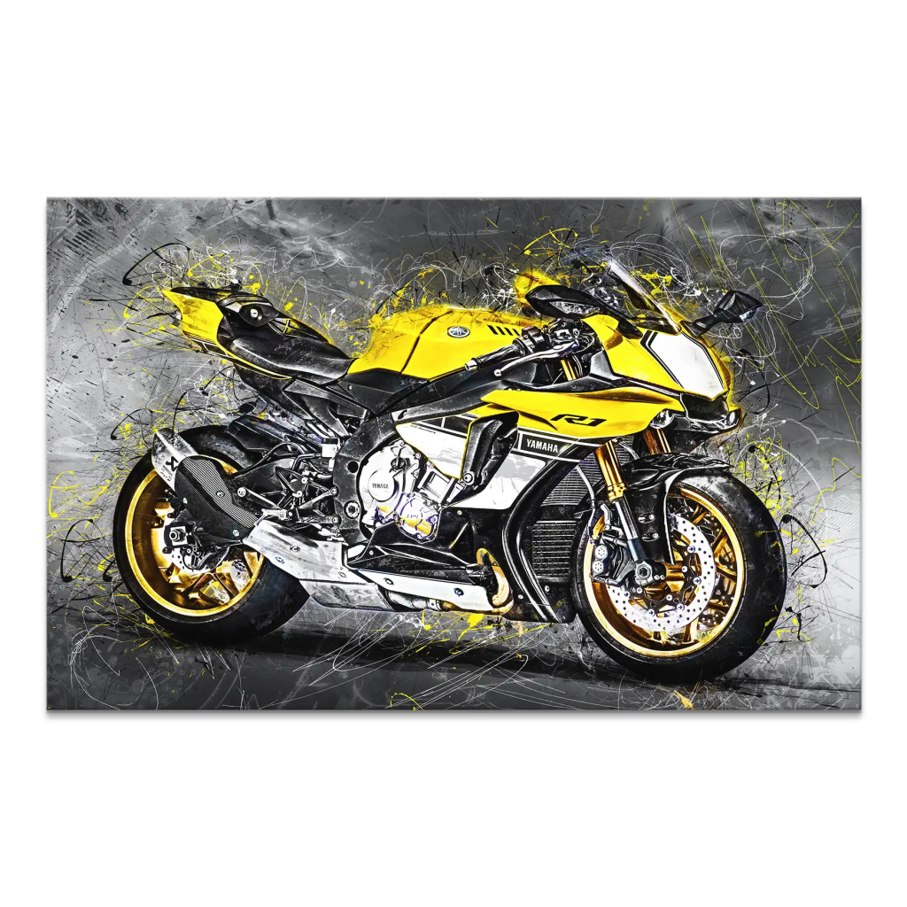 Yamaha R1 Abstrakt Leinwand Bild INGALERIE