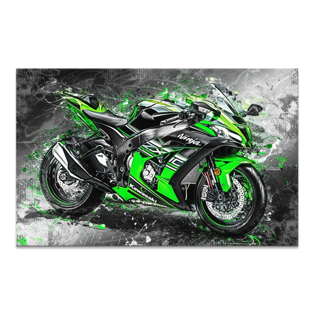 Kawasaki ZX10 Abstrakt Leinwand Bild INGALERIE