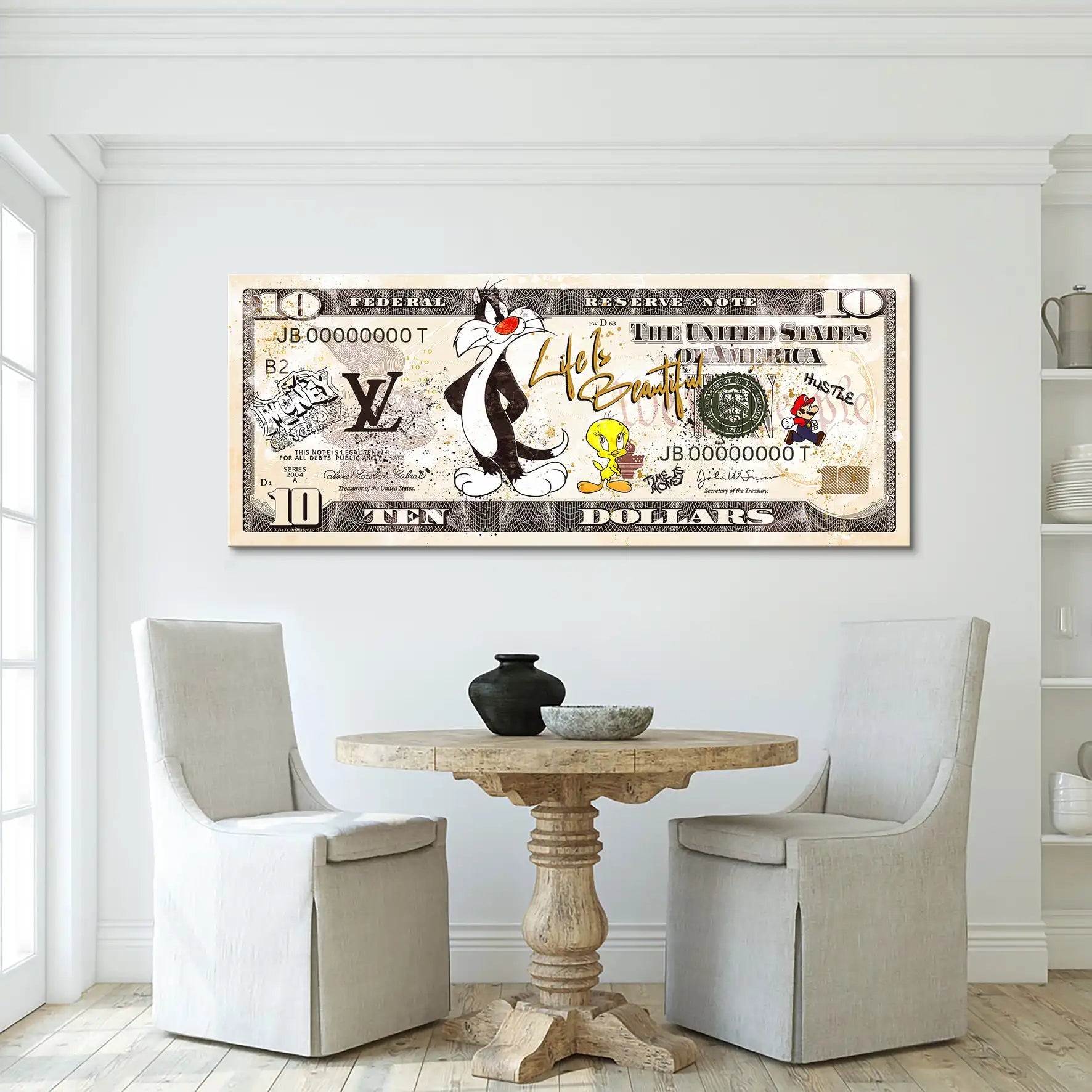 Tweety und Sylvester Dollar Leinwand Bild INGALERIE