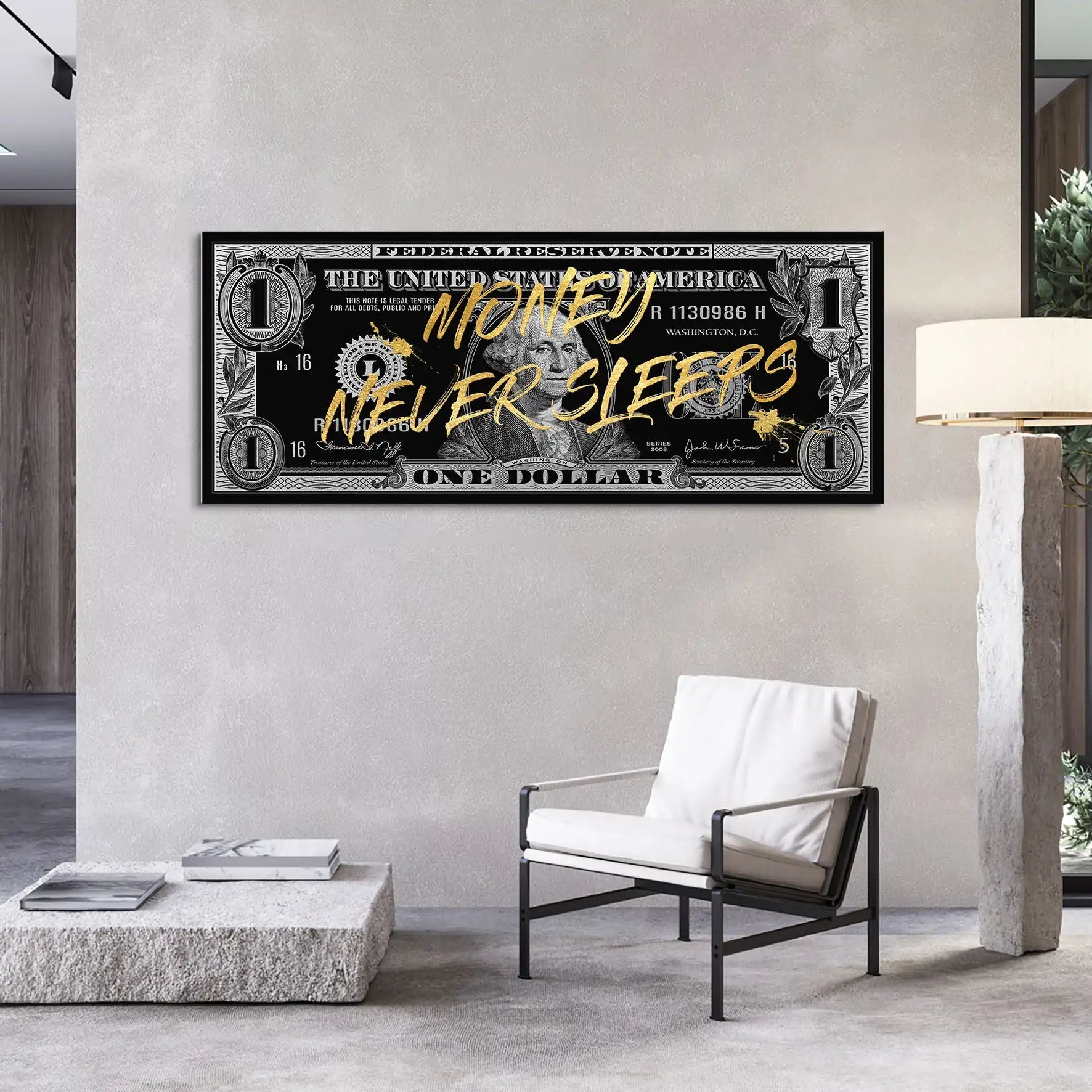 Monney Never Sleeps Dollar Style Leinwand Bild INGALERIE