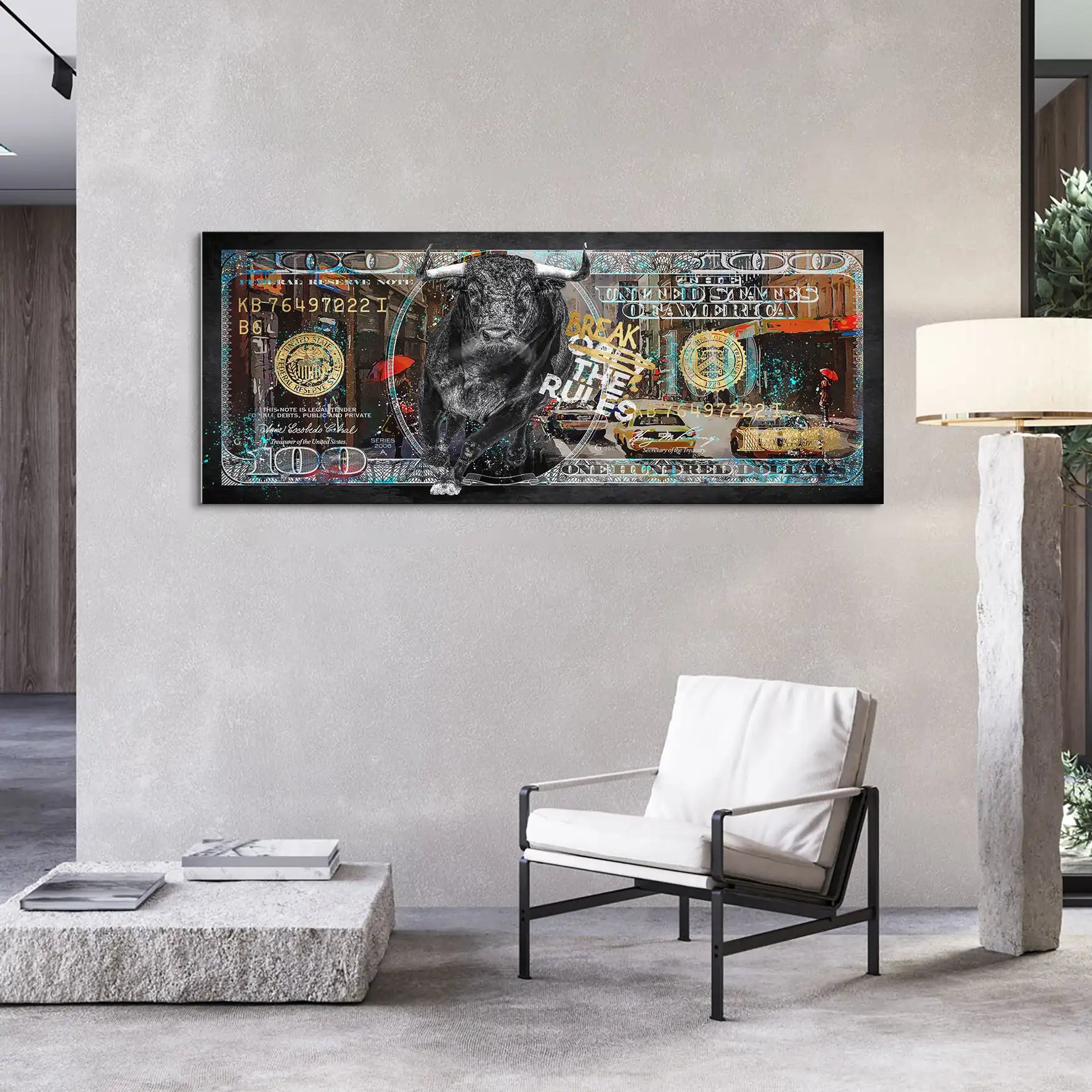 Dollar Stier NY Rules Leinwand Bild INGALERIE