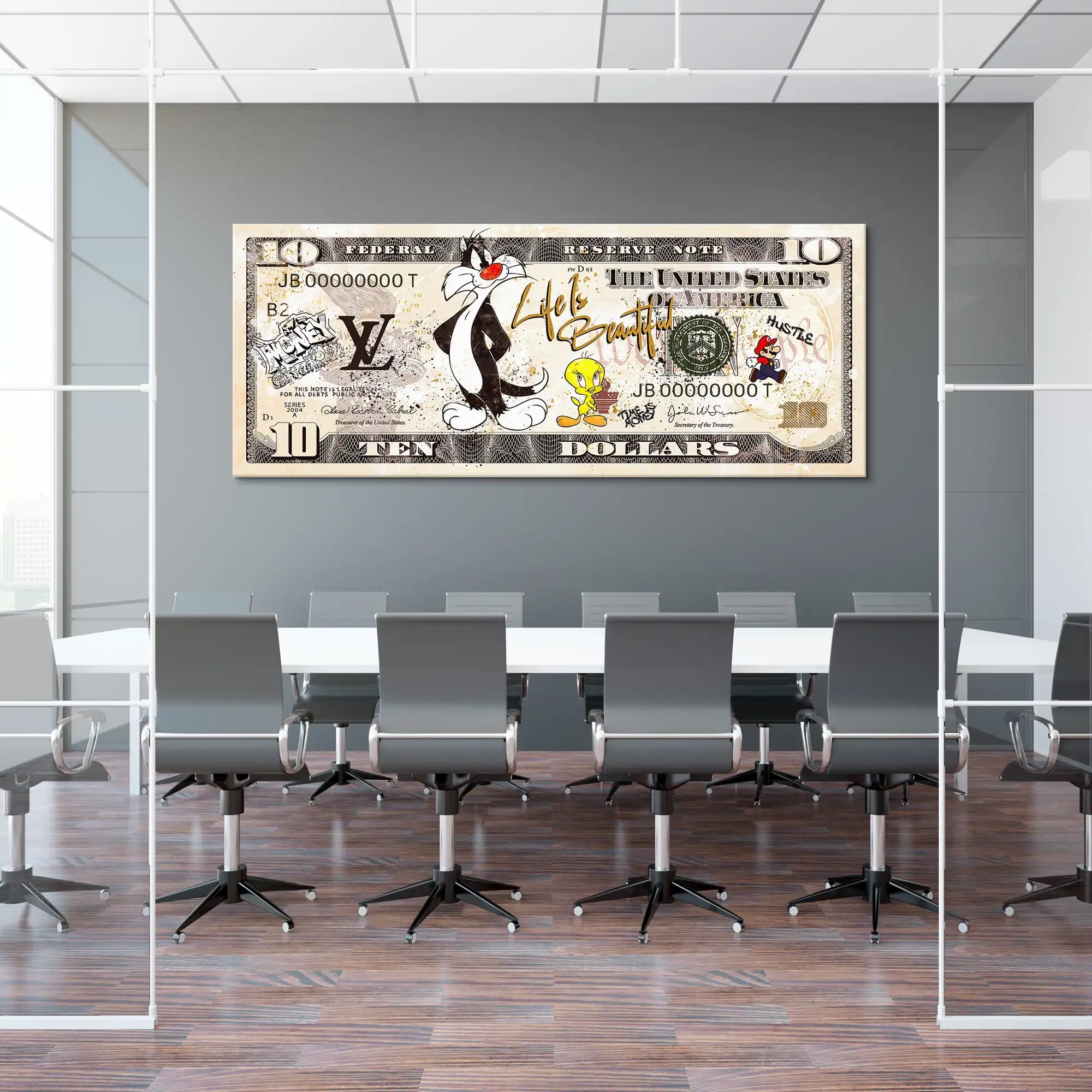 Tweety und Sylvester Dollar Leinwand Bild INGALERIE